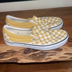 Vans Yellow Plaid Shoes